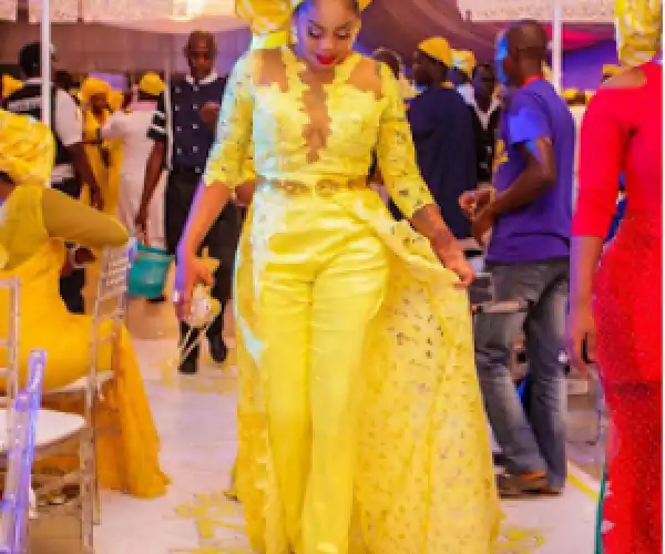 Toyin Lawani stuns in yellow